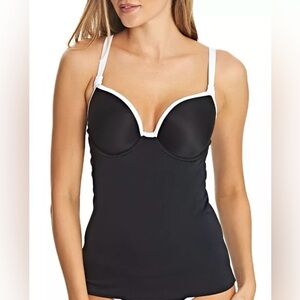Freya Back To Black Tankini Top Underwired Padded Bikini - Black Size 34I